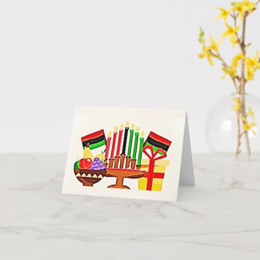 Kwanzaa Tafel Schildering Kaart (Gele Bloem)
