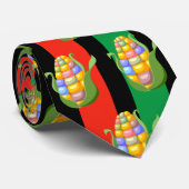 Kwanzaa Ties Rood Groen Zwart Maïspatronen Stropdas (Opgerold)