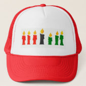 Kwanzaa Trucker Hat met kaarsen Trucker Pet (Voorkant)