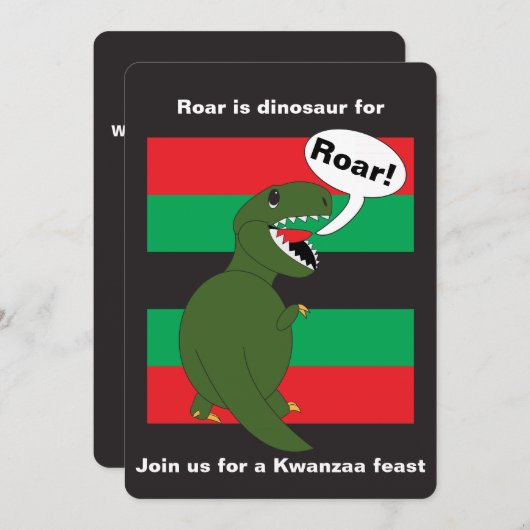 Kwanzaa Tyrannosaurus Rex Custom Kaart (Voorkant / Achterkant)