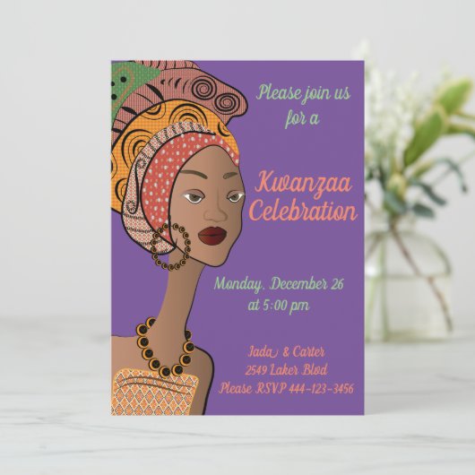 Kwanzaa uitnodiging (Staand voorkant)