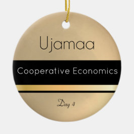 Kwanzaa Ujamaa Gold Black White Day 4 Keramisch Ornament