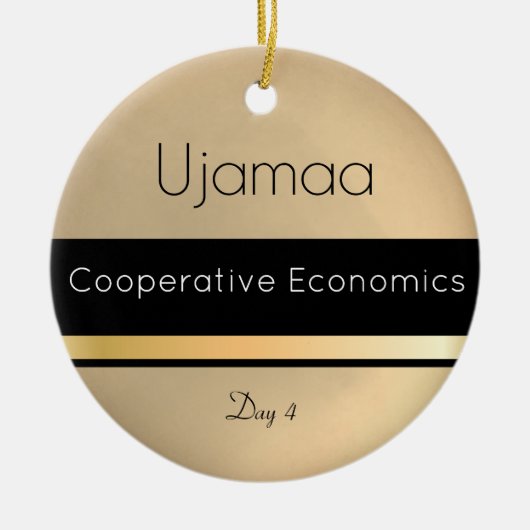 Kwanzaa Ujamaa Gold Black White Day 4 Keramisch Ornament (Voorkant)