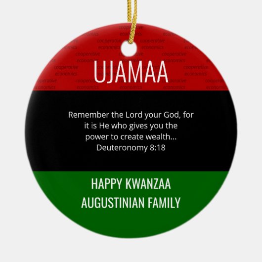 Kwanzaa UJAMAA Keramisch Ornament (Voorkant)