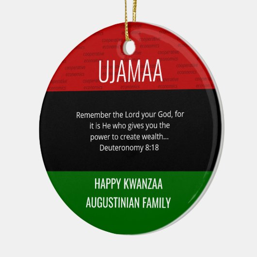 Kwanzaa UJAMAA Keramisch Ornament (Links)