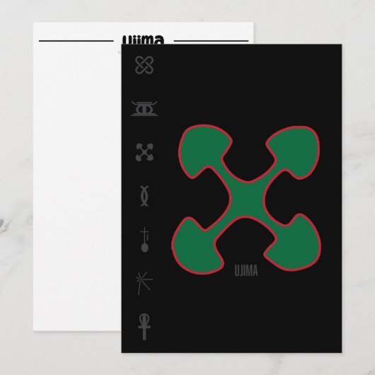 Kwanzaa - Ujima Feestdagenkaart (Voorkant / Achterkant)