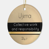 Kwanzaa Ujima Gold Black White Day 3 Keramisch Ornament (Links)