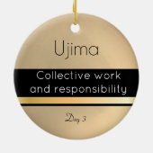 Kwanzaa Ujima Gold Black White Day 3 Keramisch Ornament (Achterkant)