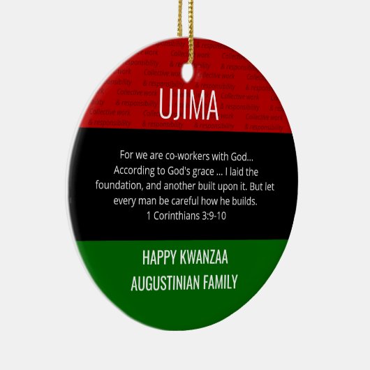 Kwanzaa UJIMA Keramisch Ornament (Rechts)