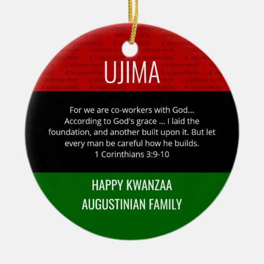 Kwanzaa UJIMA Keramisch Ornament (Voorkant)