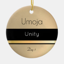 Kwanzaa Umoja Gold Black White Day 1