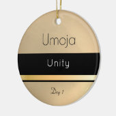 Kwanzaa Umoja Gold Black White Day 1 Keramisch Ornament (Links)