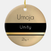 Kwanzaa Umoja Gold Black White Day 1 Keramisch Ornament (Achterkant)