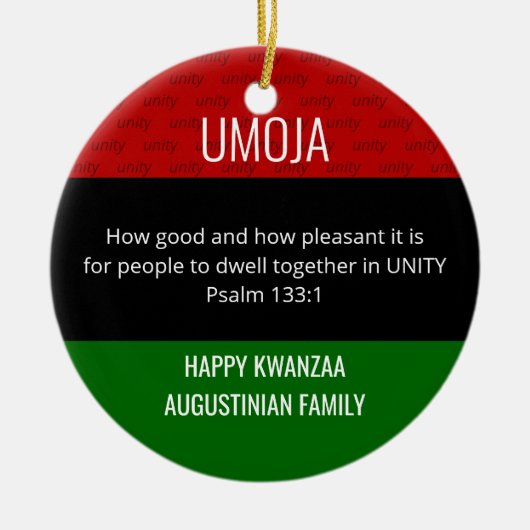 Kwanzaa UMOJA Keramisch Ornament (Voorkant)