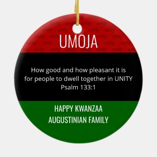 Kwanzaa UMOJA Keramisch Ornament (Achterkant)