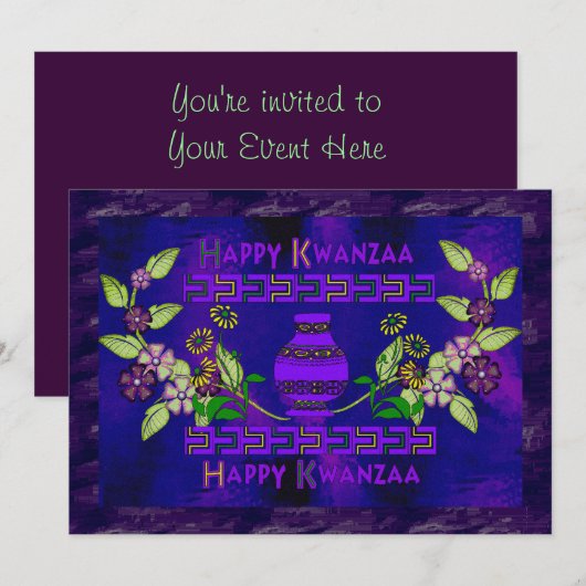 Kwanzaa Vase Kaart (Voorkant / Achterkant)