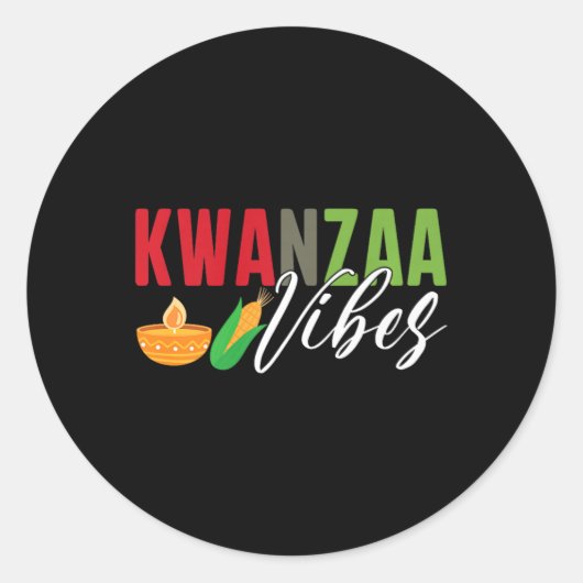 Kwanzaa vibes Afro-Amerikaans oogstfestival Ronde Sticker (Voorkant)