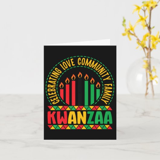 Kwanzaa - Viering van de Liefde Gemeenschap & Camp Kaart (Gele Bloem)
