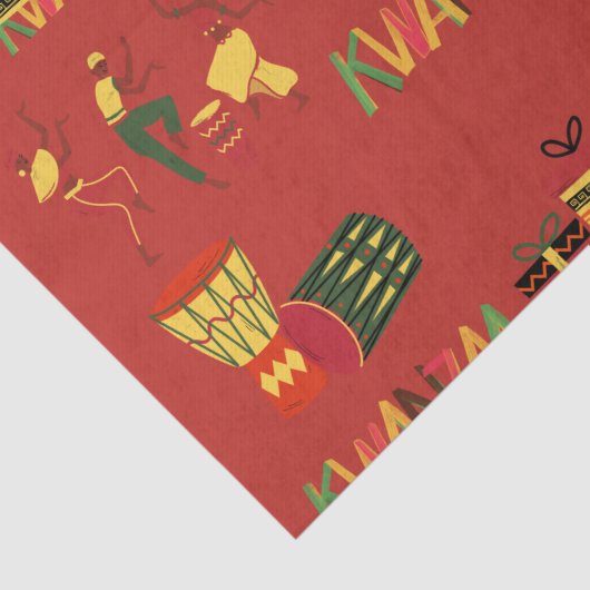 Kwanzaa Viering Zwarte Geschiedenis Wrapping Papie Tissuepapier (Detail)
