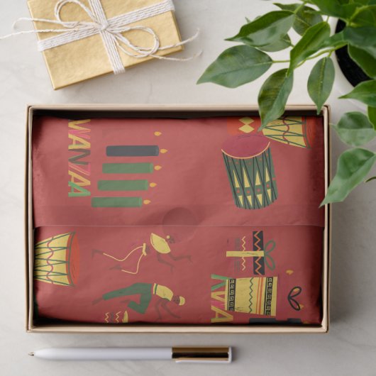 Kwanzaa Viering Zwarte Geschiedenis Wrapping Papie Tissuepapier (Geschenk)