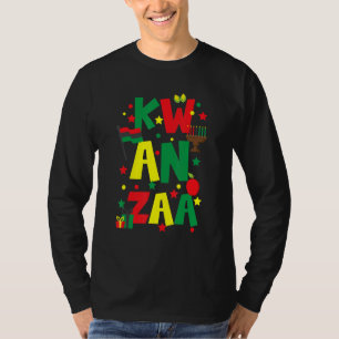 Kwanzaa-vieringkandelaar kaarsen jubileum t-shirt