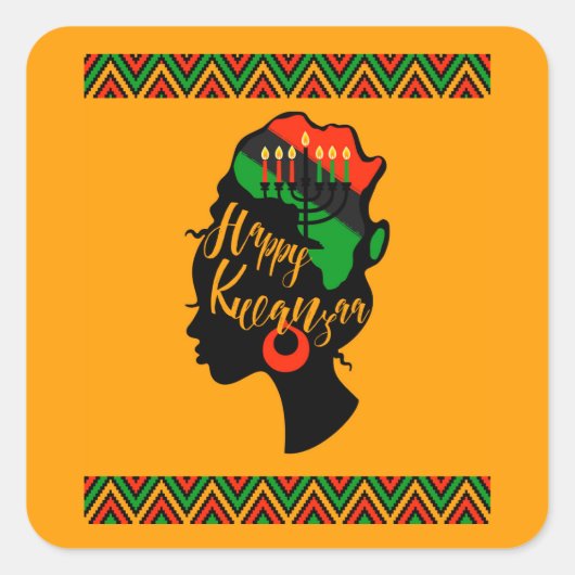 Kwanzaa Vierkante Sticker (Voorkant)