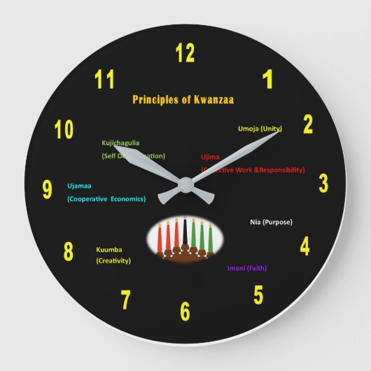 Kwanzaa Wall Clock Grote Klok (Voorkant)