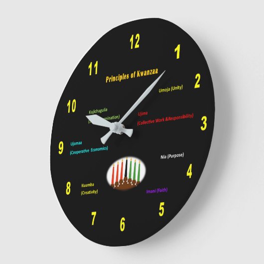 Kwanzaa Wall Clock Round Grote Klok (Hoek)