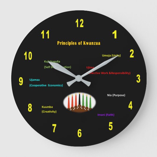 Kwanzaa Wall Clock Round Grote Klok (Voorkant)