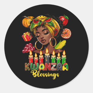 Kwanzaa zegeningen Afro-Amerikaanse viering zwart Ronde Sticker