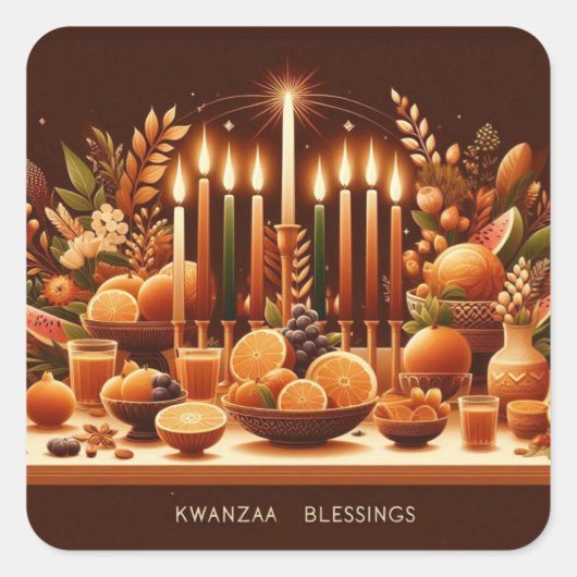 Kwanzaa Zegeningen Vierkante Sticker (Voorkant)