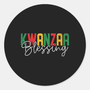 Kwanzaa zegent kerst Afro-Amerikaan Happy Ronde Sticker