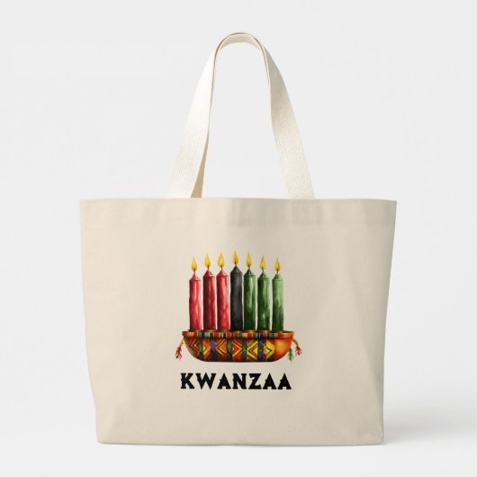Kwanzaa Zeven Kaars Canvas tas (Achterkant)