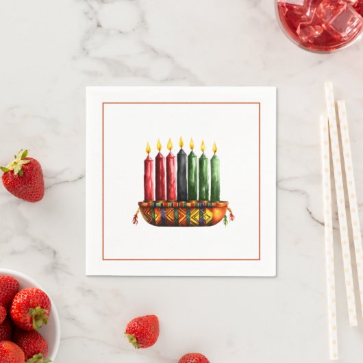 Kwanzaa Zeven Kaars Papier Servet (Insitu)