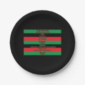 Kwanzaa Zeven Principes Rood Groen Zwart Papieren Bordje (Voorkant)
