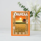 Kwanzaa - zonsondergang en cornfields briefkaart (Staand voorkant)