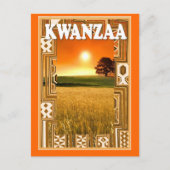 Kwanzaa - zonsondergang en cornfields briefkaart (Voorkant)
