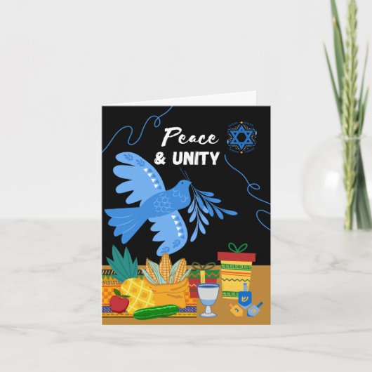 Kwanzukkah Peace Unity Dove Symbols Gifts Kaart (Voorkant)