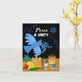 Kwanzukkah Peace Unity Dove Symbols Gifts Kaart (Gele Bloem)