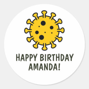 Kwarantaine Virtuele Verjaardag Ronde Sticker