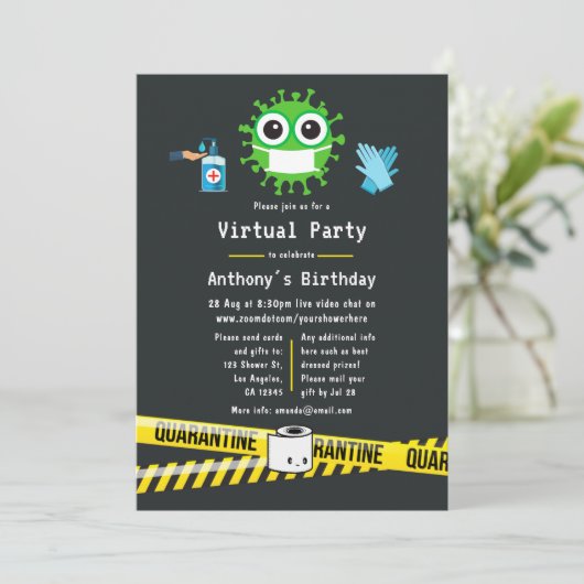 Kwarantaine Virtuele Verjaardagsfeestje Kaart