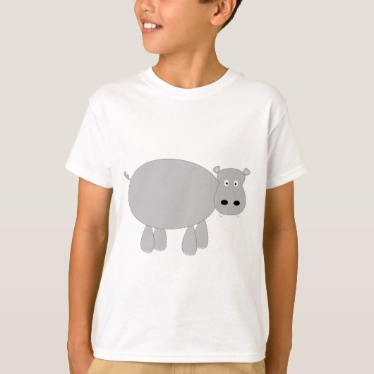 Kwarnige en schattige cartoon hippo t-shirts en ge (Voorkant)