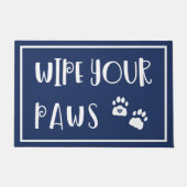 Kwarnige marineblauw wit veeg je poten af deurmat (Voorkant)