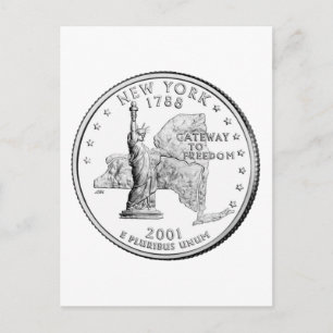 Kwart dollar van de staat New York Briefkaart