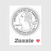 Kwart dollarmunt George Washington Sticker (Vel)