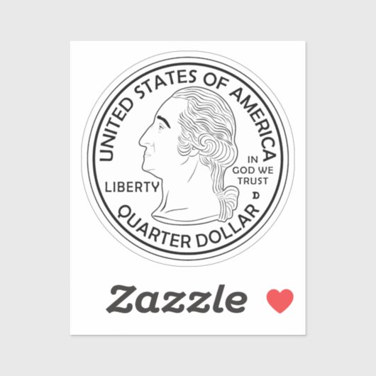 Kwart dollarmunt George Washington Sticker (Vel)