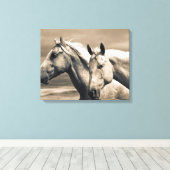 kwart paard op Canadian Prairie Canvas Afdruk (Insitu (Houten vloer))