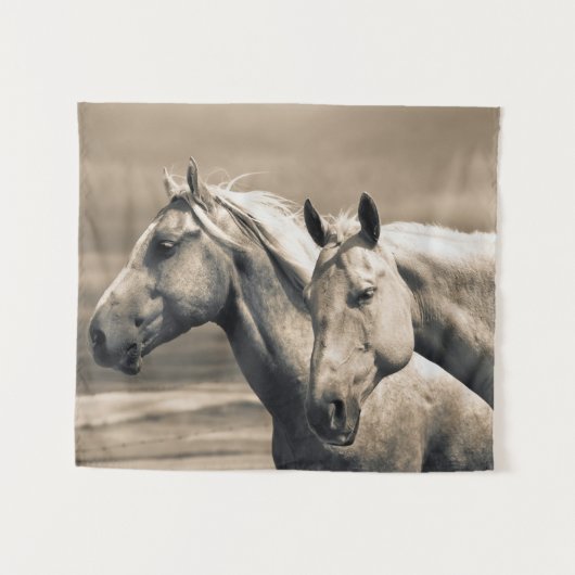 kwart paard op Canadian Prairie Wandkleed (Voorkant (horizontaal))