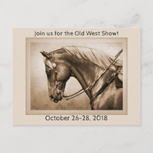 Kwart Paard Oud West Verouderd Foto Effect Briefkaart