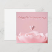Kwart Rosa Hart Bloem Valentijn Feestdagenkaart (Voorkant / Achterkant)